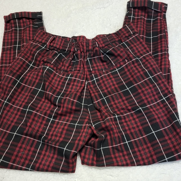 Hot Topic Red Plaid O-Ring Pants Y2K Punk Emo Alt Size M - Picture 2 of 4